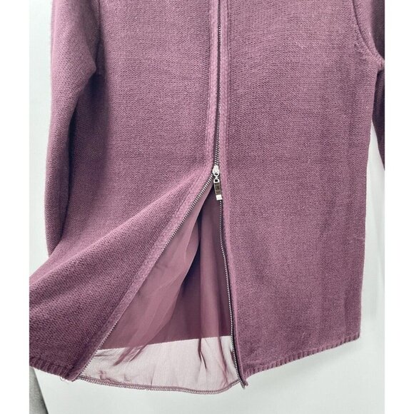 Market & Spruce Women’s Maroon Purple Split Back Knit Sweater Size Small - Picture 7 of 9